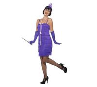 Abito Flapper Anni '20 Donna Viola Charleston Gatsby Costume Elegante