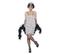 Smiffys Flapper Costume, Silver (Size M)