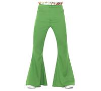 SMIFFYS Pantaloni a zampa d'elefante anni '60, da uomo, verdi
