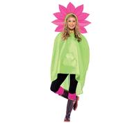Smiffy's Poncho Fiore Unisex Impermeabile per Adulti con Sacco a Corda – Halloween Carnevale