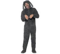 SMIFFYS Costume da cane peloso, grigio, Tutto in uno con cappuccio