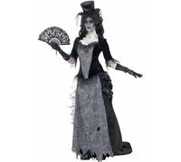 Smiffys Ghost Town Black Widow Costume Adulto Donna Halloween Grigio