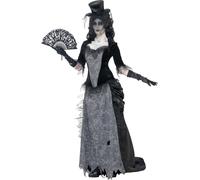 Donna Città Fantasma Vedova Costume Vittoriano & Cappello Adulto Halloween