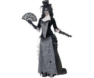 Smiffys Ghost Town Black Widow Costume, Grey (Size M)