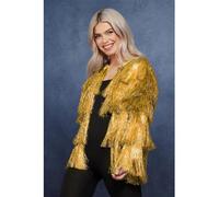 Smiffys Fever Tinsel Festival Jacket, Gold (Size S-M)