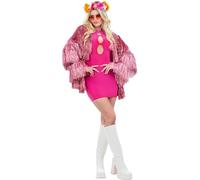 Smiffys Fever Tinsel Festival Jacket, Pink (Size L-X1)
