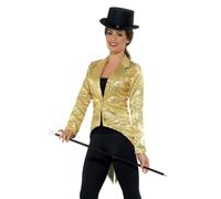 Per Adulto da Donna Lustrini Giacca 1920's Frac Cabaret Circo Danza Costume
