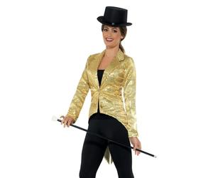 SMIFFYS Giacca frac con paillette, dorata, da donna Halloween