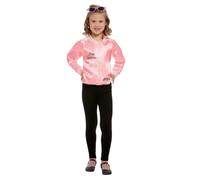 Smiffys Giacca Grease Pink Ladies, Rosa, con Logo