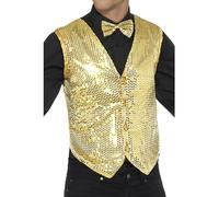 Smiffys Gilet con paillette, dorato