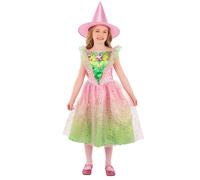 Smiffys Girls Good Witch Costume with Pink and Green Sparkly Dress and Matching