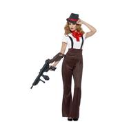 Smiffys Glam Gangster Costume, Black & Red (Size L)