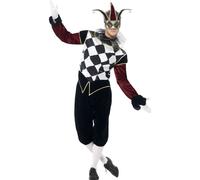 Smiffys Costume Arlecchino Gotico Veneziano, comprende Top, Pantaloni e Collare