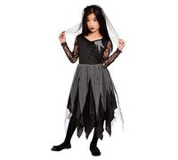 SMIFFYS Sposa cadavere, Nero, Abito e fascia velata Halloween