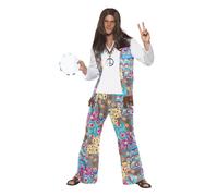 SMIFFYS Costume da hippie all'ultima moda parte superiore con attaccato, pantaloni e fascetta