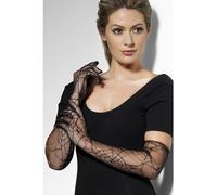 Donna Sexy Halloween Guanti Donna Pizzo Rete Accessorio per Costume