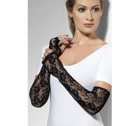 Guanti Pizzo Gotico Adulto Nero Donna Smiffys Accessorio per Costume