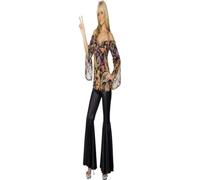 Donna Hippy Costume Hippie Donna 1970s 60's Completo Top Svasati