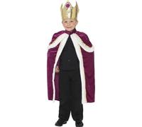 Smiffys Kiddy King/Queen Costume, Purple (Size S)