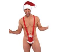 Smiffys Kini Babbo Natale, Rosso, con faccia di Babbo Natale Halloween