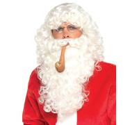 Babbo Natale 4 Pezzi Istantaneo Costume Travestimento Kit Barba Parrucca Tubo