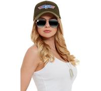 Smiffys Kit accessori Top Gun, Cachi, con cappello, occhiali da aviatore e targhette per cani