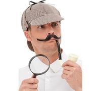 Smiffys Kit da detective, Multicolore, con cappello, pipa e lente d'ingrandimento Halloween
