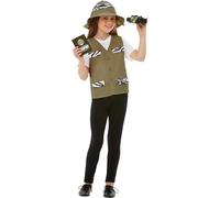 SMIFFYS Kit da esploratore, Marrone, con gilet, cappello, binocolo, passaporto e badge Halloween