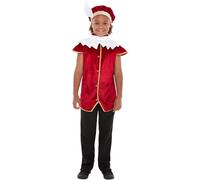 SMIFFYS Kit da Tudor elegante, Rosso, con cappello, gilet e collo arricciato Halloween, Carnevale