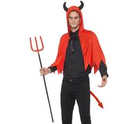 Smiffys Kit Diavolo, Rosso, con Cappello Corna, Tridente & Coda staccabile Halloween