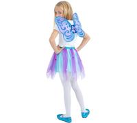 Viola Farfalle Blu Set Kit Tutu Ali Principessa Accessorio Costume