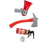 Smiffys Kit pompiere, 4 pezzi, rosso, Estintore, badge, megafono e martello Halloween