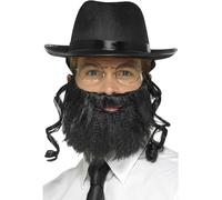 Uomo Rabbino Costume Kit Adulto Cappello Con Capelli Barba Occhiali Da Smiffys