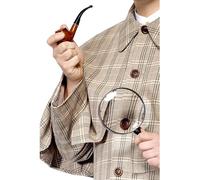 Smiffys Kit Sherlock Holmes Tales of Old England, marrone, con pipa e lente d'ingrandimento