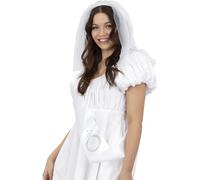 Smiffys Kit velo da sposa e fascia, bianco con anello di diamanti, accessori per addio al nubilato, addio al nubilato, set di abiti da addio al nubilato, taglia unica