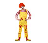 SMIFFYS Costume da Clown Killer Kreepy, Giallo e rosso, con tuta