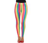 Smiffys Rainbow Clown Leggings, Multi-Coloured (Size S)