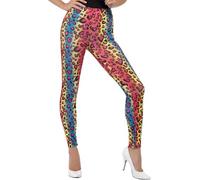 80S Neon Leopardato Leggings Arcobaleno Costume Travestimento Donna Accessorio