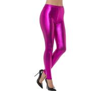 Smiffys Leggings Metallic Disco anni '80, rosa S - EU Dimensione 36-38