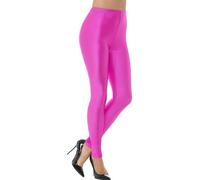 Smiffys 80s Disco Spandex Leggings, Neon Pink (Size S)