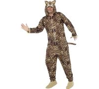 SMIFFYS Costume da leopardo, Tuta integrale con cappuccio