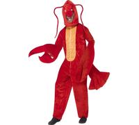 Smiffys Costume aragosta rosso con tuta e cappuccio Halloween, Carnevale