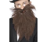 Smiffys Marrone Lungo Barba & Baffi Vittoriano Amish Accessorio Vestito Un