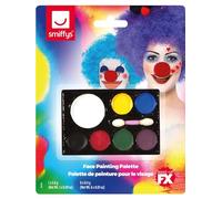 Smiffys Make-Up FX, 7 Colour Palette, Grease, with Facepaints & Applicator