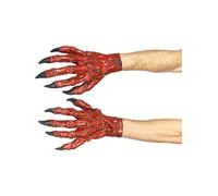 Adulto Halloween Costume Diavolo Mani Monster Guanti Rosso Demone Da Smiffys