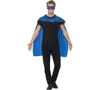 SMIFFYS Mantella, Azzurro, con maschera per occhi Halloween, Carnevale