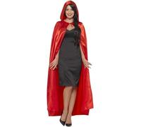 Smiffys Mantella con cappuccio, rosso, di Raso Halloween