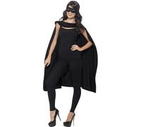 SMIFFYS Mantella, Nero, con maschera per occhi Halloween, Carnevale