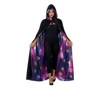 Smiffys Mantello deluxe reversibile Ouija stellare, Nero e Viola, unisex Halloween