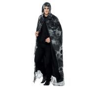 Smiffys Mantello deluxe stregato fradicio, Nero e Grigio, tintura dei tessuti, unisex Halloween